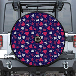 Girly Heart And Butterfly Pattern Print Tire Cover With Camera Hole