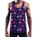 Girly Heart And Butterfly Pattern Print Men's Workout Tank Top