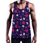 Girly Heart And Butterfly Pattern Print Training Tank Top