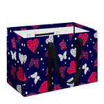 Girly Heart And Butterfly Pattern Print Utility Tote Bag