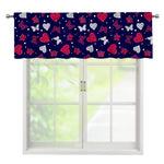 Girly Heart And Butterfly Pattern Print Window Valance