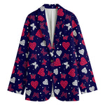 Girly Heart And Butterfly Pattern Print Women's Blazer