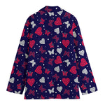 Girly Heart And Butterfly Pattern Print Women's Blazer