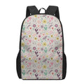 Girly Heart And Flower Pattern Print 17 Inch Backpack