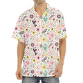 Girly Heart And Flower Pattern Print Aloha Shirt
