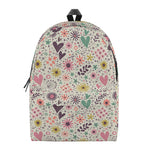 Girly Heart And Flower Pattern Print Backpack