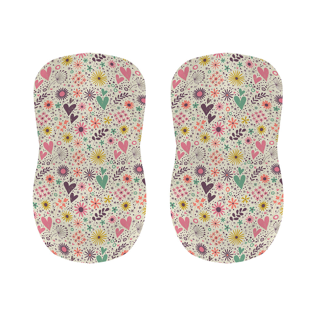 Girly Heart And Flower Pattern Print Bar Stool Covers