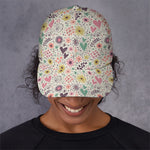 Girly Heart And Flower Pattern Print Baseball Cap