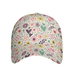 Girly Heart And Flower Pattern Print Baseball Cap