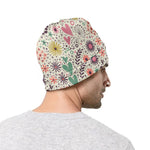 Girly Heart And Flower Pattern Print Beanie