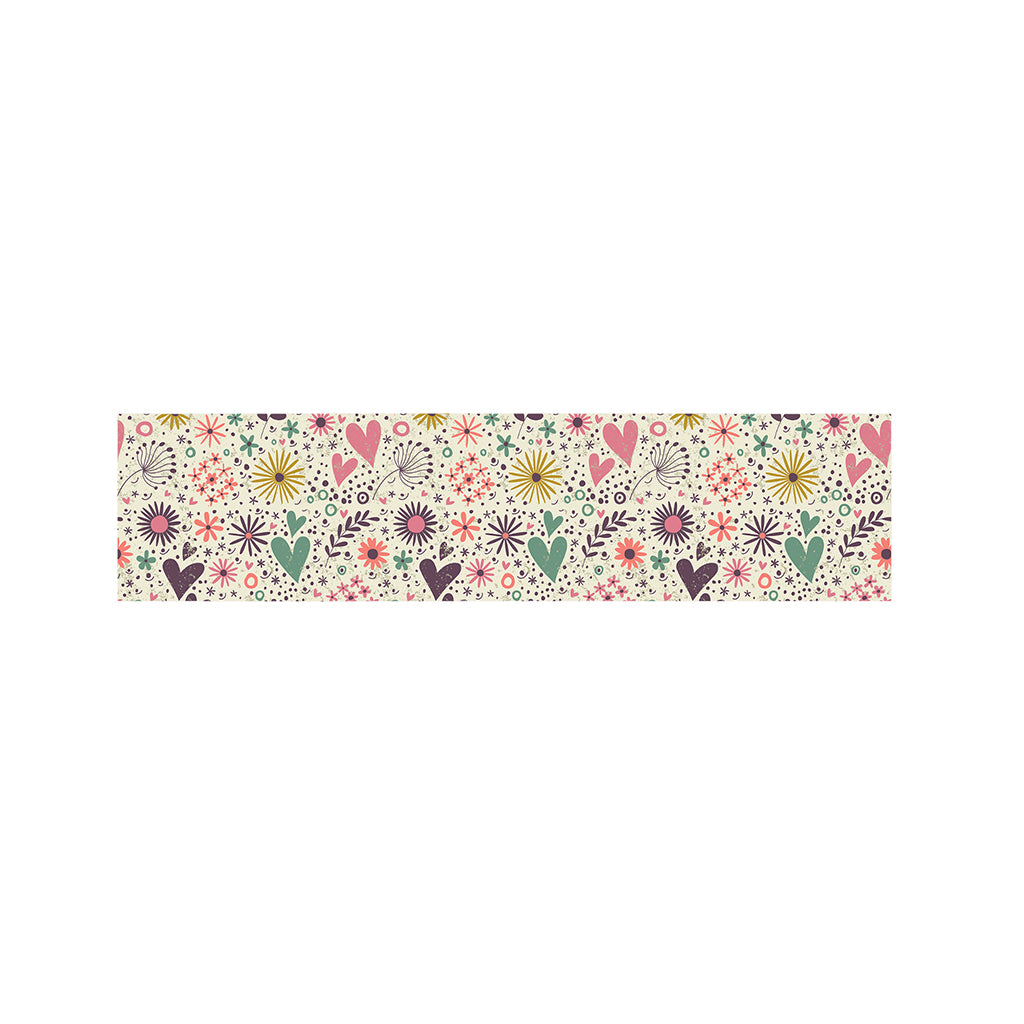 Girly Heart And Flower Pattern Print Bed Runner