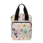 Girly Heart And Flower Pattern Print Bible Tote Bag