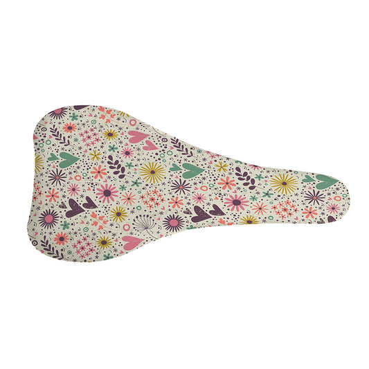 Girly Heart And Flower Pattern Print Bicycle Seat Cover