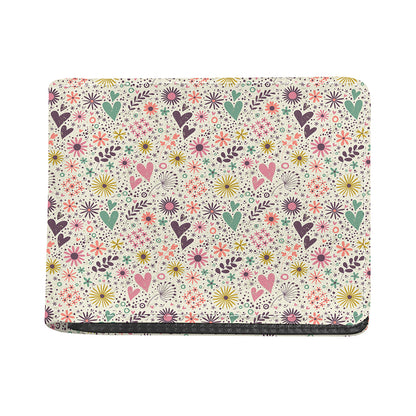 Girly Heart And Flower Pattern Print Bifold Wallet
