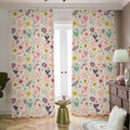Girly Heart And Flower Pattern Print Dimout Pencil Pleat Curtains