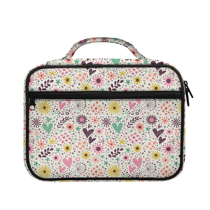 Girly Heart And Flower Pattern Print Briefcase Bible Bag