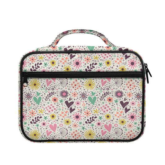 Girly Heart And Flower Pattern Print Briefcase Bible Bag