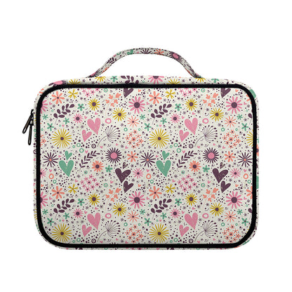 Girly Heart And Flower Pattern Print Briefcase Bible Bag