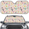 Girly Heart And Flower Pattern Print Car Windshield Sun Shade