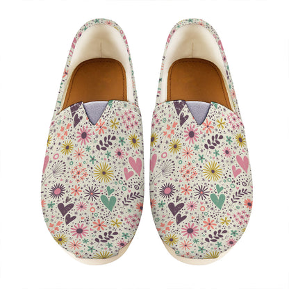 Girly Heart And Flower Pattern Print Casual Shoes