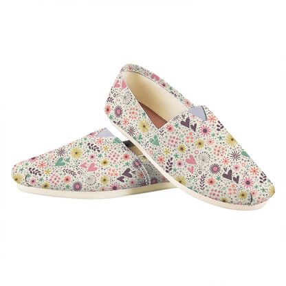 Girly Heart And Flower Pattern Print Casual Shoes