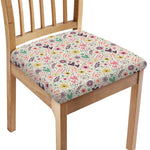 Girly Heart And Flower Pattern Print Chair Cushion Cover
