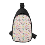 Girly Heart And Flower Pattern Print Chest Bag