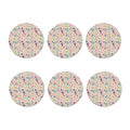 Girly Heart And Flower Pattern Print Coaster Set