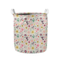 Girly Heart And Flower Pattern Print Collapsible Laundry Basket