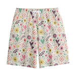 Girly Heart And Flower Pattern Print Cotton Shorts
