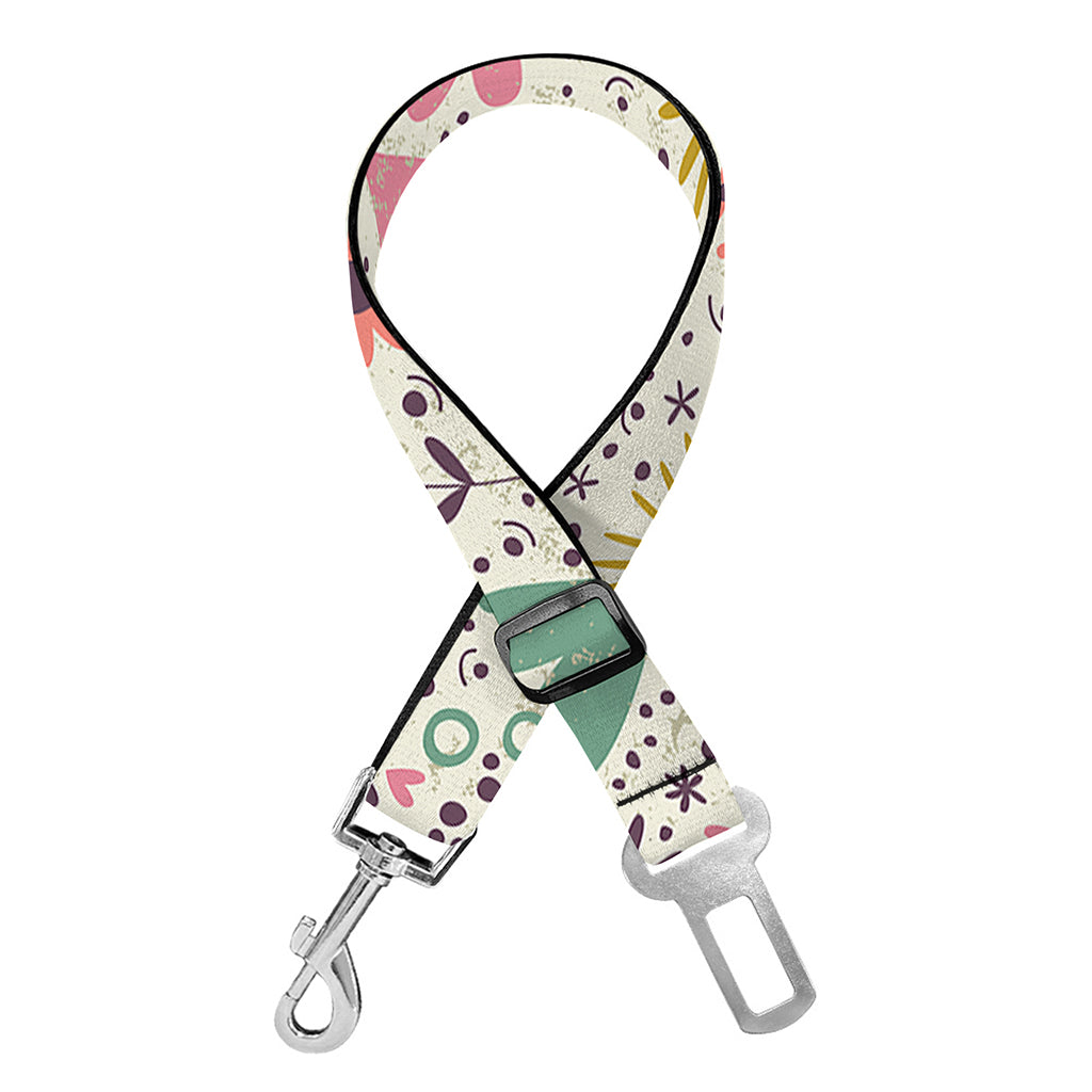 Girly Heart And Flower Pattern Print Dog Seat Belt