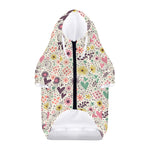 Girly Heart And Flower Pattern Print Dog Zip Up Hoodie
