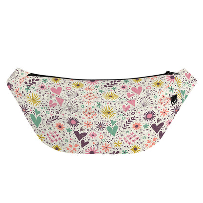 Girly Heart And Flower Pattern Print Fanny Pack