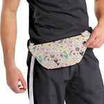 Girly Heart And Flower Pattern Print Fanny Pack