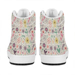 Girly Heart And Flower Pattern Print High Top Leather Sneakers