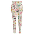 Girly Heart And Flower Pattern Print High-Waisted Pocket Leggings