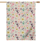 Girly Heart And Flower Pattern Print House Flag
