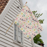 Girly Heart And Flower Pattern Print House Flag
