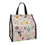 Girly Heart And Flower Pattern Print Insulated Lunch Tote