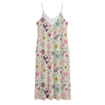 Girly Heart And Flower Pattern Print Jersey Midi Cami Dress