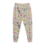 Girly Heart And Flower Pattern Print Jogger Pants
