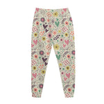 Girly Heart And Flower Pattern Print Jogger Pants