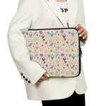 Girly Heart And Flower Pattern Print Laptop Sleeve