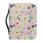 Girly Heart And Flower Pattern Print Leather Bible Cover