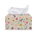 Girly Heart And Flower Pattern Print Leather Tissue Box Cover