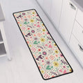 Girly Heart And Flower Pattern Print Long Kitchen Mat