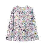 Girly Heart And Flower Pattern Print Long Sleeve Short Coat