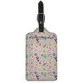 Girly Heart And Flower Pattern Print Luggage Tag