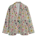 Girly Heart And Flower Pattern Print Men's Blazer