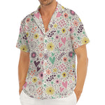 Girly Heart And Flower Pattern Print Men's Deep V-Neck Shirt